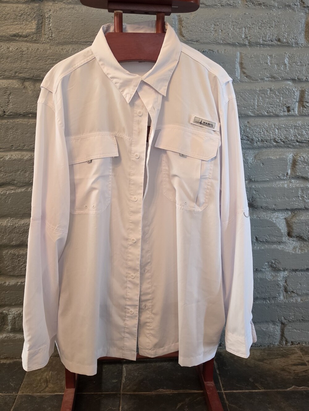 HABIT 3XL White Long-Sleeve Utility Shirt for Men